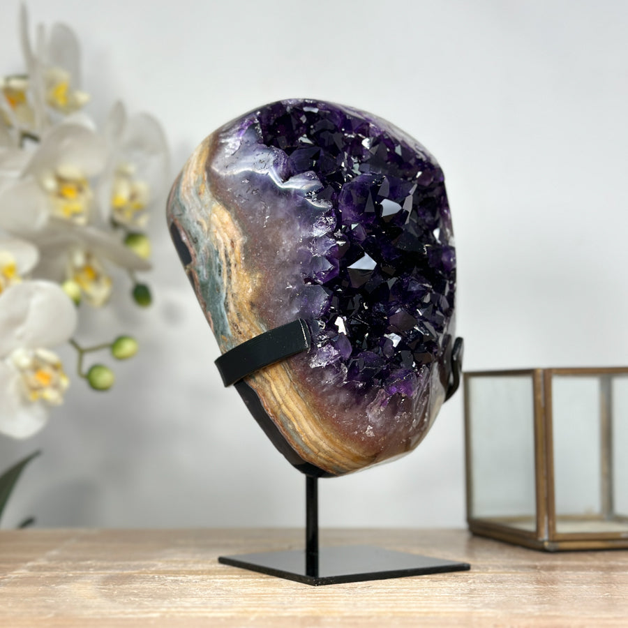 Top Quality Natural Amethyst Specimen with Jasper Shell - MWS1933