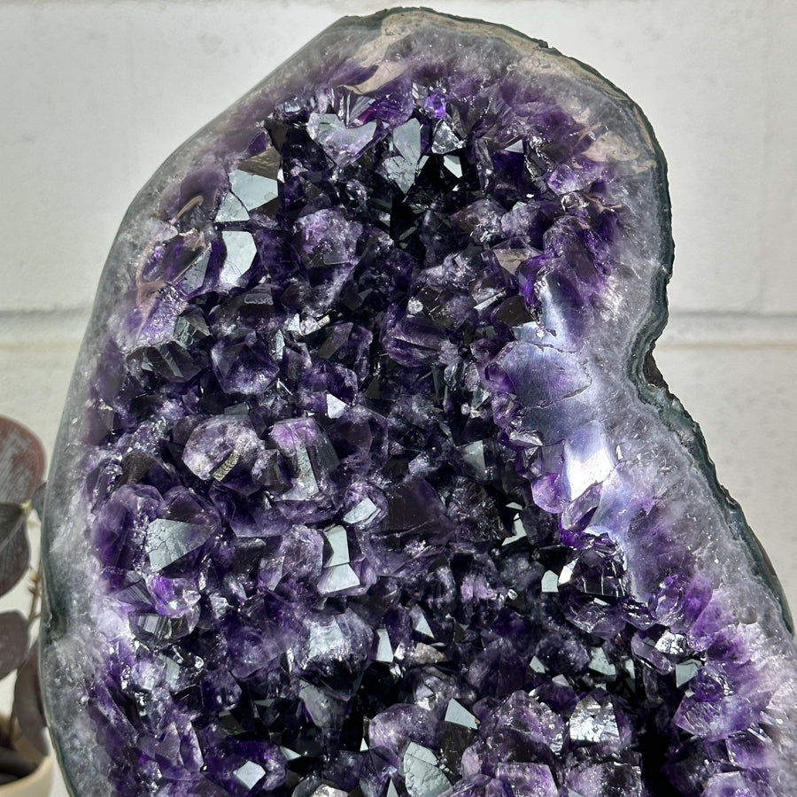 Huge Natural Amethyst Specimen on Metal Stand - MWS3149