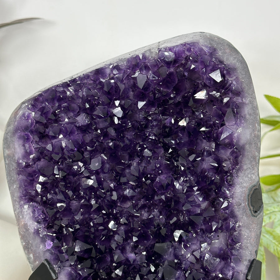 Natural Top Grade Amethyst Cluster on Metal Stand for Home Decor - MWS3108