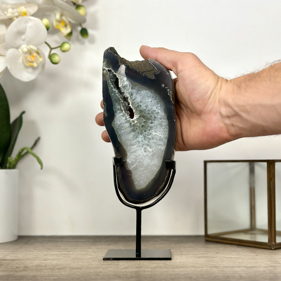 Natural Agate &amp; Quartz Stone Slice - MWS3001