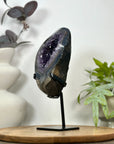 Natural Agate & Amethyst Geode on Metal Stand - MWS3131