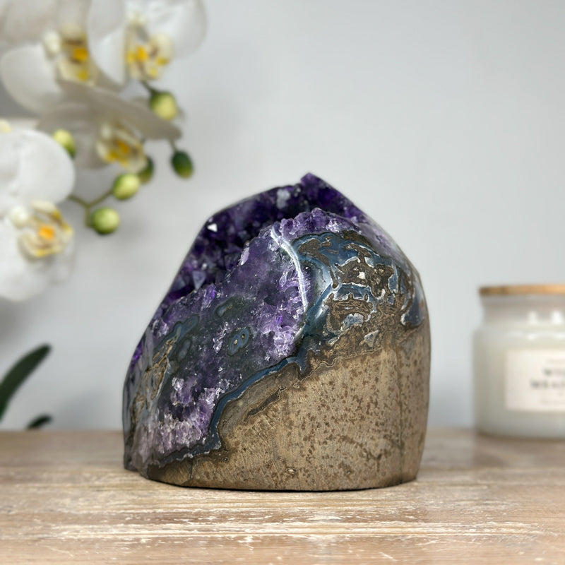 Deep Purple Natural Amethyst Cathedral Geode - CBP1087
