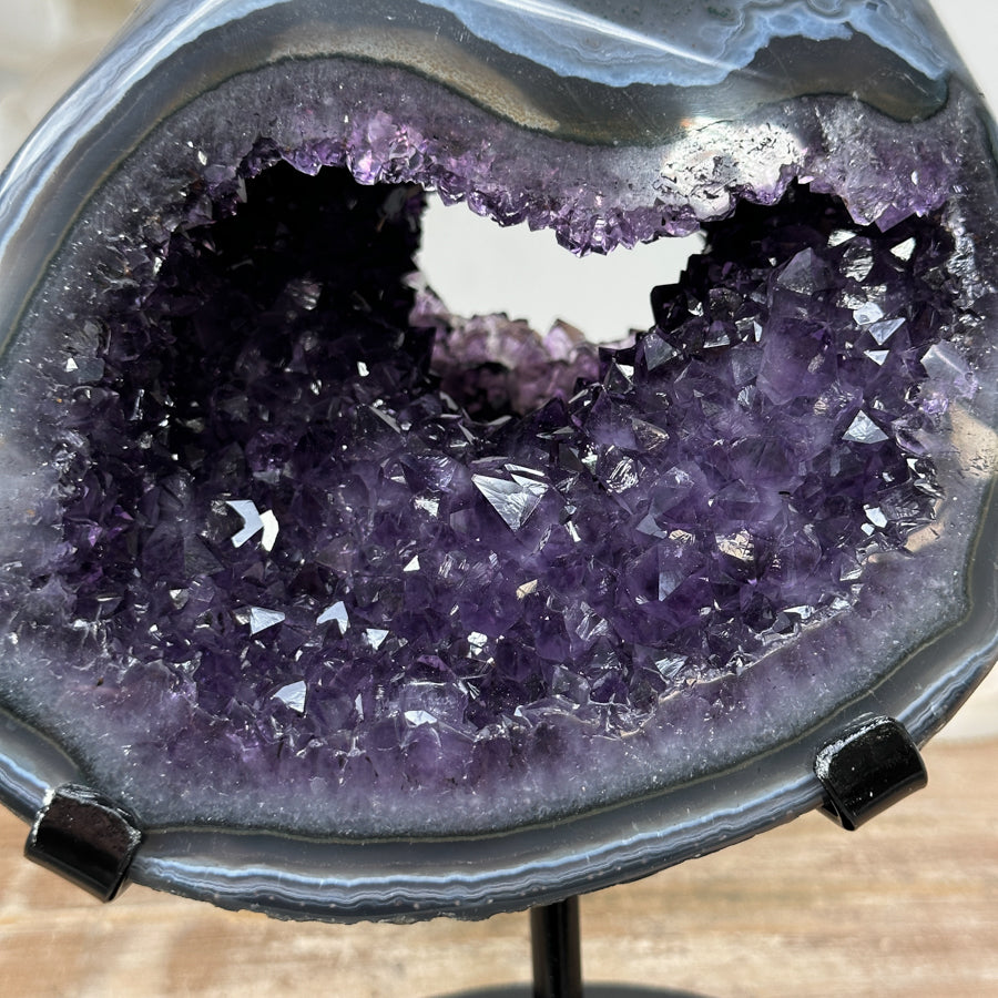 Top Grade Impressive Natrual Amethyst &amp; Blue Agate Geode - MWS1403
