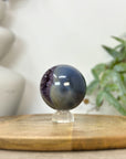 Amethyst & Banded Agate Sphere Geode with Druzy Interior - SPH0219