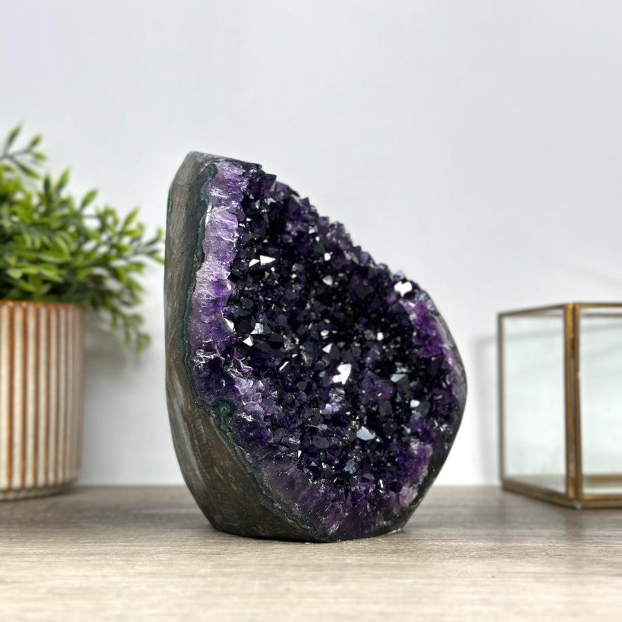 A+ Grade Natural Amethyst Cathedral, Deep Purple Crystals - CBP1184
