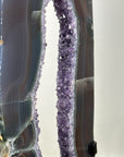 Agate Slice with Amethyst Crystals on Stand for Home Decor Display - MWS2674
