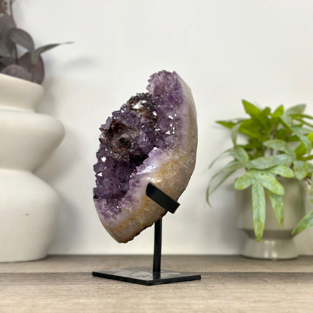 Uruguayan Amethyst Cluster with pseudocalcite Inclusion - MWS3353