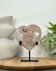 Natural Sugar Quartz Druzy Crystals Stone Heart Carving - HST0349
