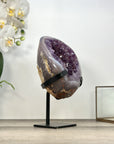 Natural Amethyst & Agate Geode on Metal Stand - MWS2979