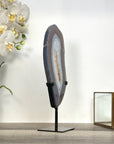Agate Slice on Stand with Blue and White Bands | Home Decor Display - MWS2661