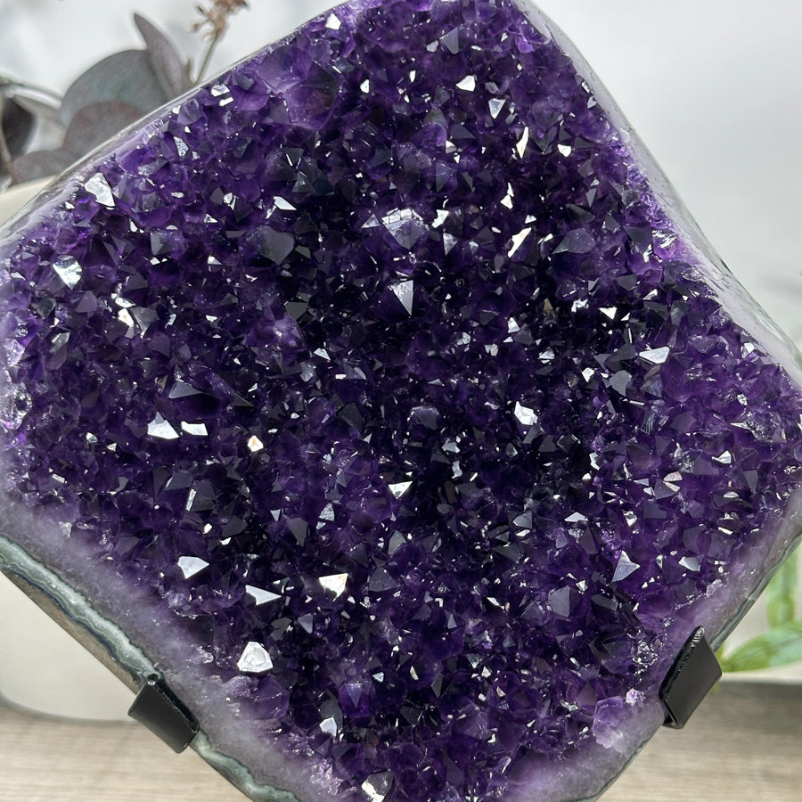 Natural Uruguayan Amethyst Cluster with Green Jasper Shell - MWS3195