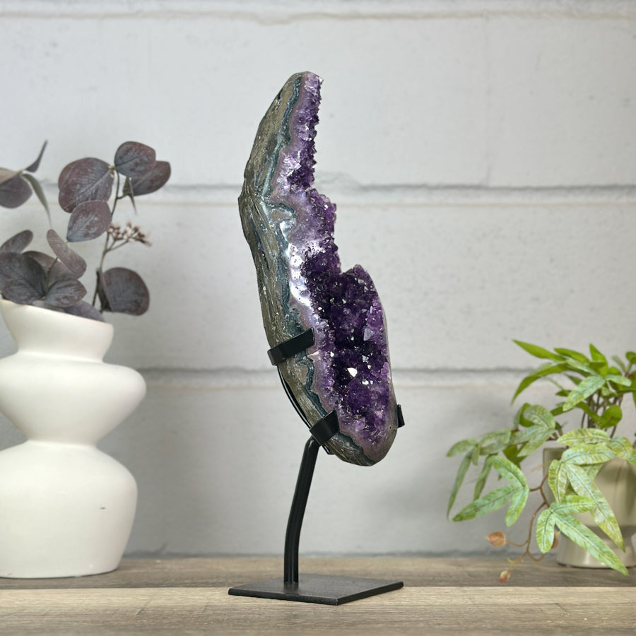 Beautiful Natural Amethyst Crystal Cluster on Stand - MWS3152