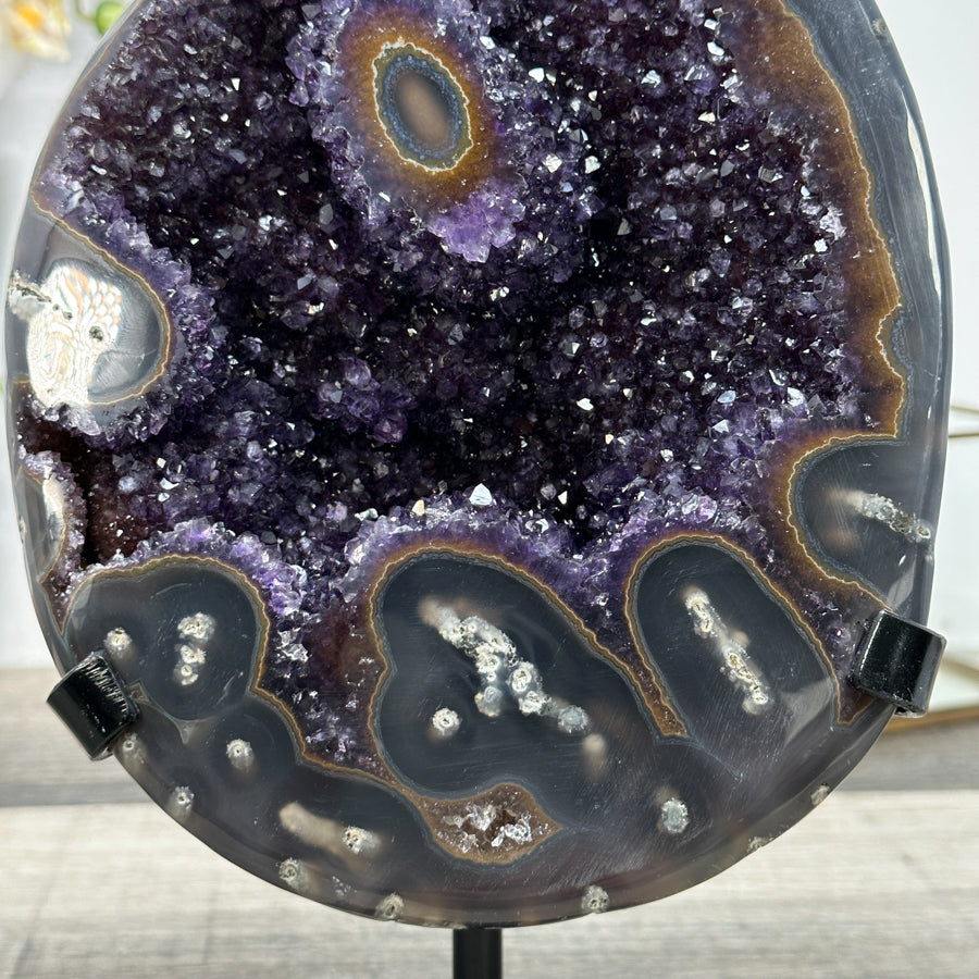 Amethyst Geode with Agate Shell for Home Decor Display