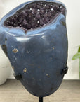 Polished Blue Agate & Amethyst Geode on Stand - MWS3186