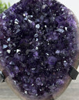 Top Grade Natural Amethyst Crystal Cluster on Metal Stand – Deep Purple Specimen from Uruguay - MWS2412