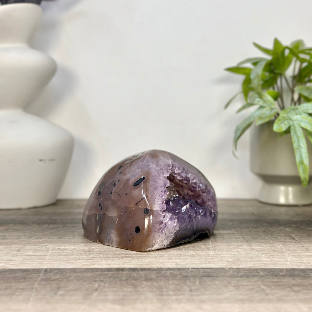 Amethyst Geode with Calcite Inclusion - STGE0104