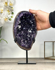 Premium Quality Natural Amethyst Geode with Metal Stand - MWS2784