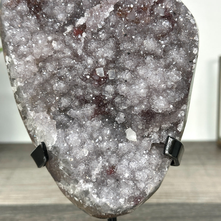 Pink Amethyst Cluster Formation with Metal Stand - MWS2865