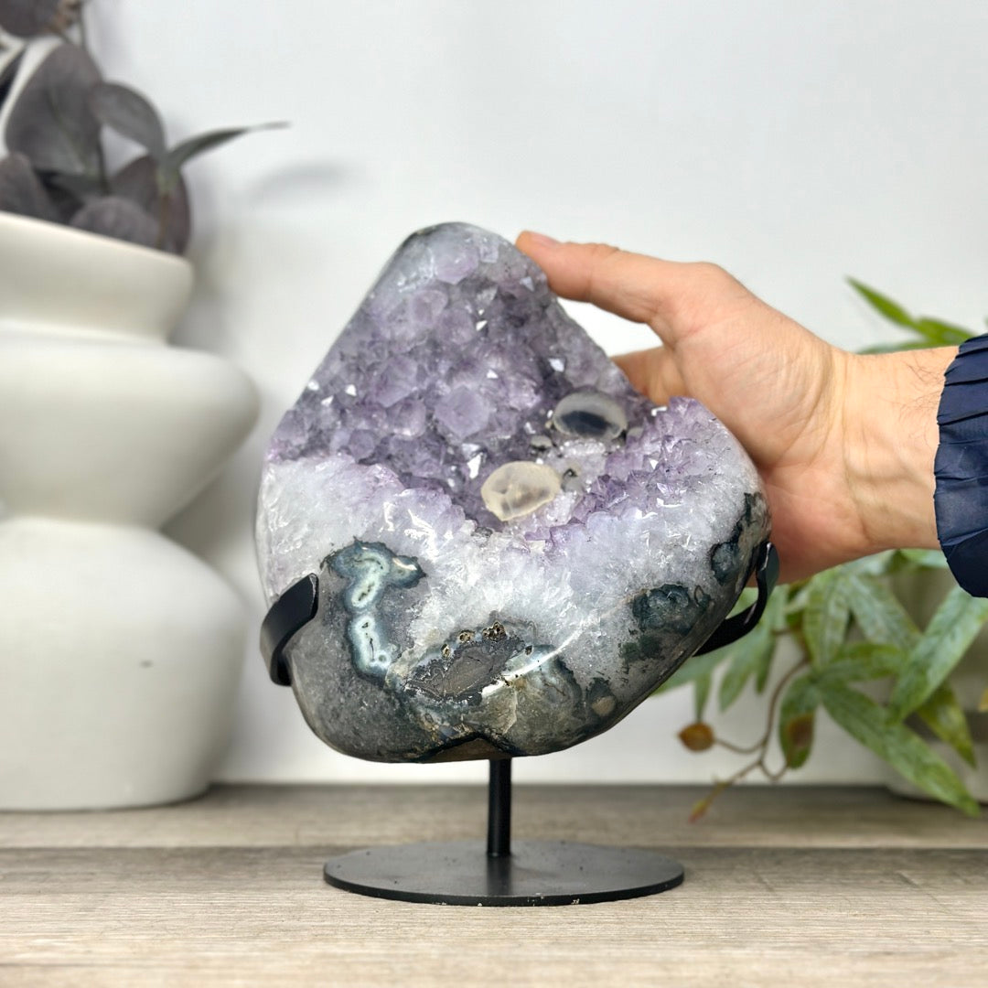 Natural Uruguayan Quartz Specimen on Stand - MWS3300