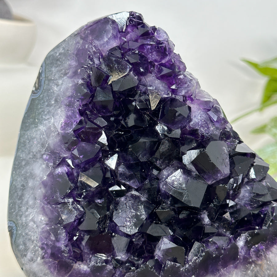A+ Grade Amethyst Cluster from Uruguay on Metal Stand - MWS3053