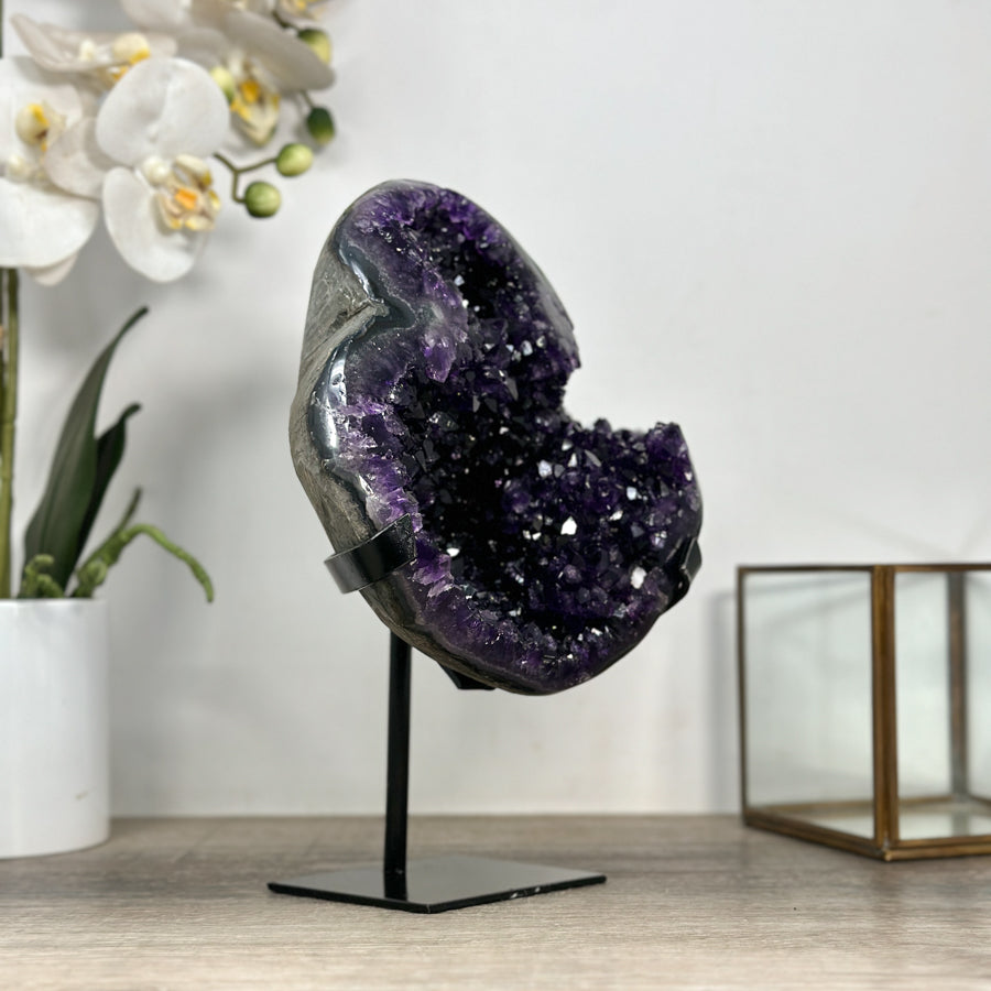 Deep Purple Natural Amethyst Geode Statement Piece - MWS2453