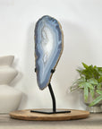 Unique Blue Banded Agate & Quartz Statement Piece - MWS3038