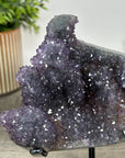 Natural Amethyst Stalactite Formation on Metal Stand – Elegant Crystal Display from Uruguay - MWS2408