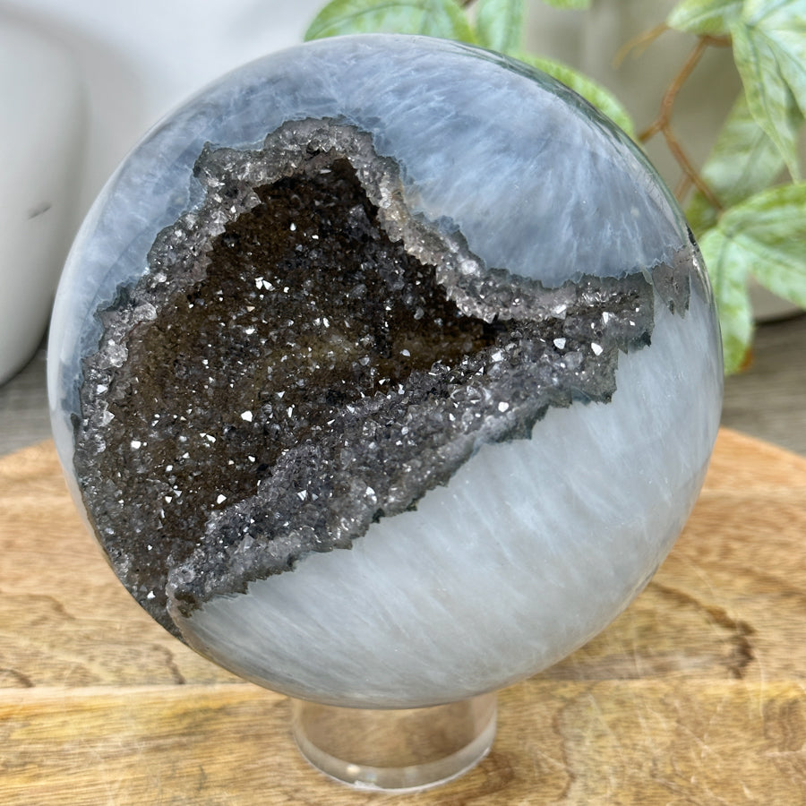 Natural Green Quartz Druzy Sphere Geode - SPH0185
