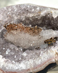 Geode Agate Crystal Cluster with Calcite Centerpiece - Collector Display Specimen - MWS2614