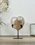 Natural Yellow Quartz Stone Heart, Stand Included - HST0333