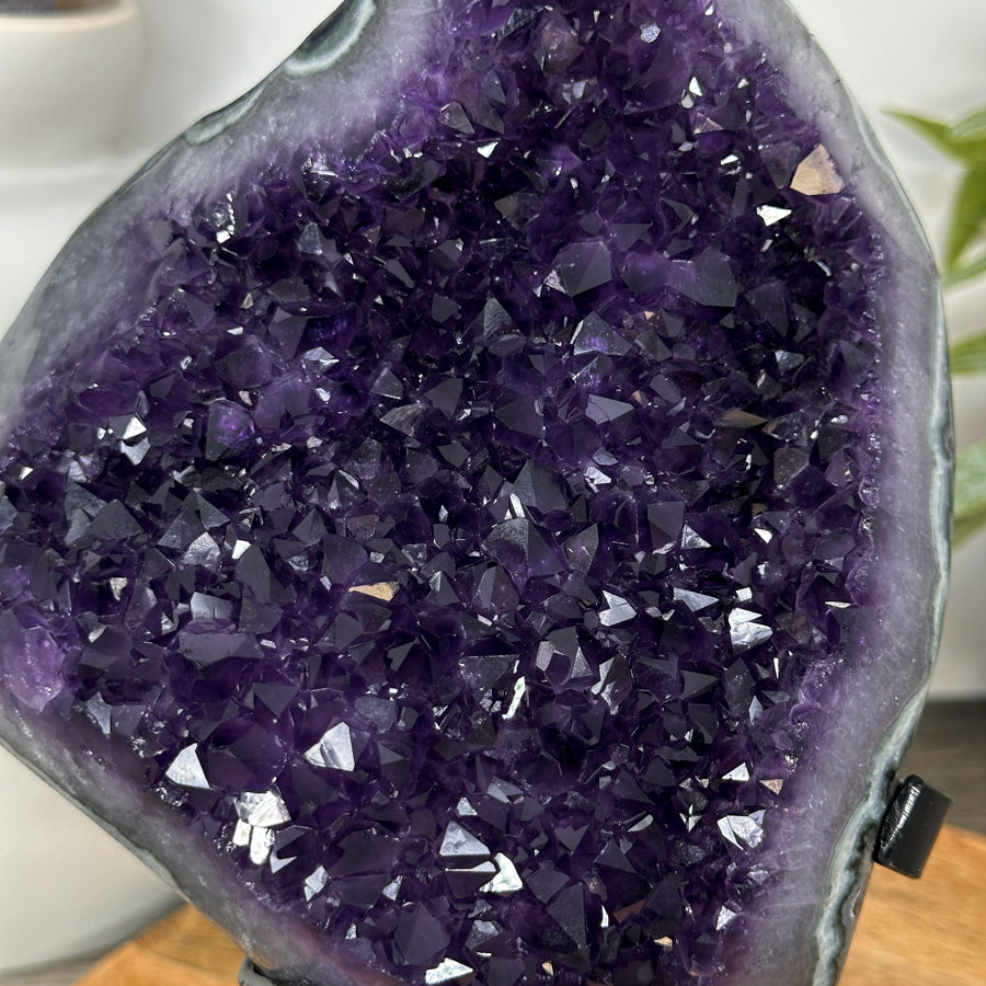 Top Grade Natural Amethyst Stone Statement Piece with Green Jasper Shell - MWS3062