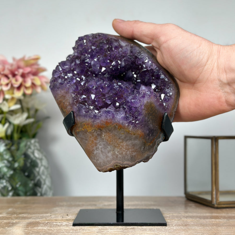 Amethyst Crystal Cluster with Beautiful yellow Banding - MWS1157