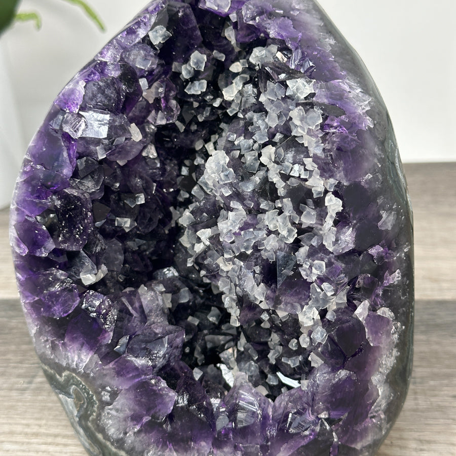 Top Quality Natural Amethyst Geode with Calcite Formations - CBP1262