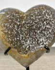 Natural Quartz Stone Heart Carving with Stand - HST0325