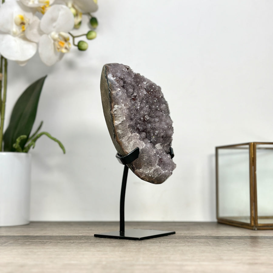 Pink Amethyst Cluster Formation with Metal Stand - MWS2865