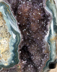 Beautiful Rainbow Amethyst & Green Jasper Geode Cave - MWS1834