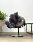 Natural Amethyst Stalactite Formation on Metal Stand – Elegant Crystal Display from Uruguay - MWS2408