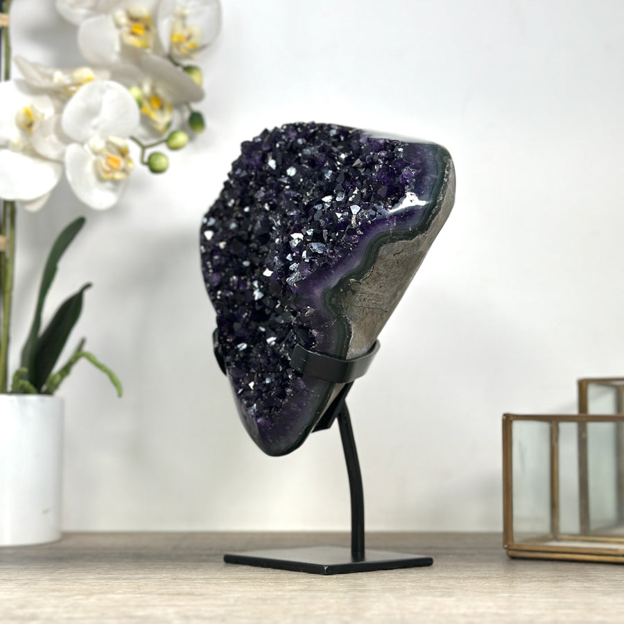 Premium Quality Natural Amethyst Specimen on Metal Display - MWS2344