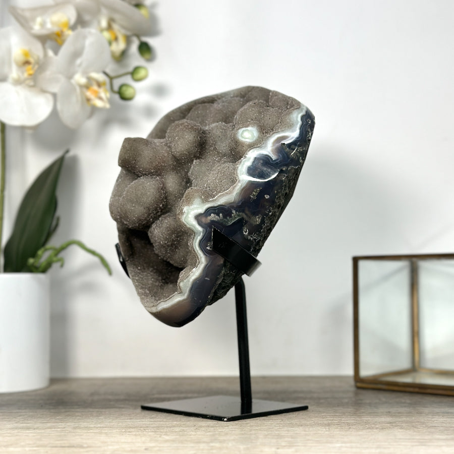 Unique Natural Agate &amp; Jasper Crystal Formaition on Stand - MWS2559