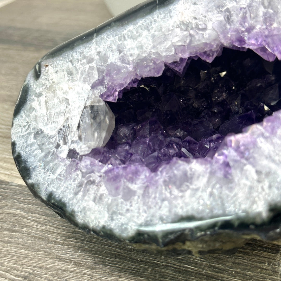 Natural Amethyst Geode with Quartz Shell - STGE0041