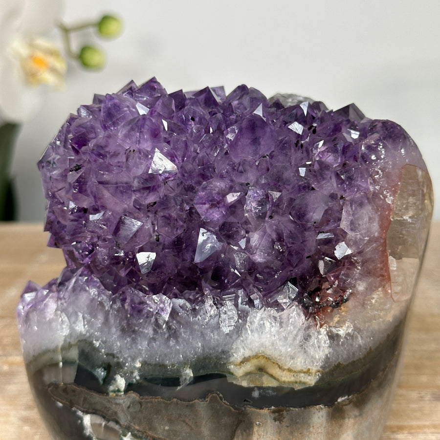 Amethyst Crystal Cluster with Calcite Inclusion - CBP1151