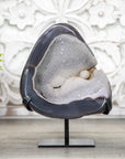 Beautiful Blue Agate Geode with White Sugar Crystalization - MWS0430