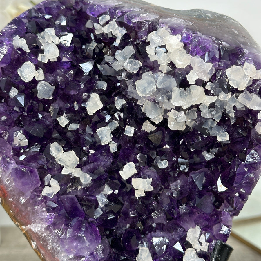 Amethyst Crystal Cluster with Calcites Formations on Stand - MWS2630