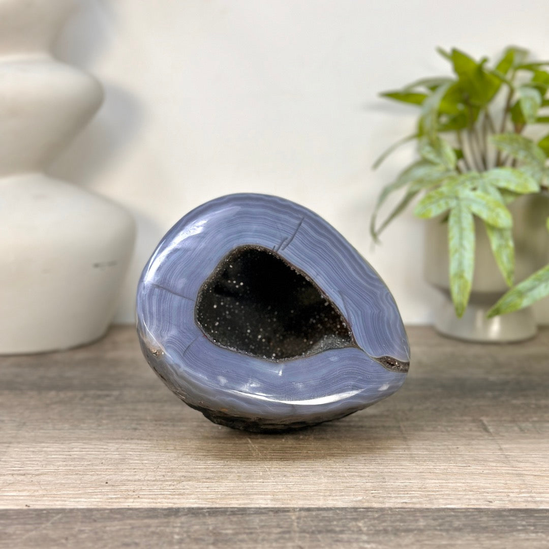 Blue Banded Agatae Stone Geode - STGE0097