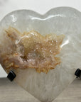 Quartz Stone Heart Carving from Uruguay - HST0338