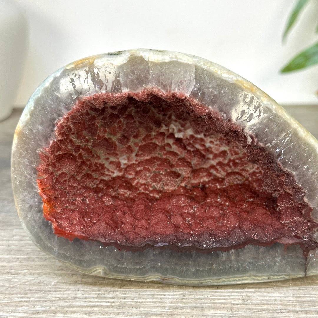 Unique Natural Red Quartz Geode from Uruguay - STGE0057