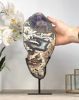 Unique Natural Combination of Blue Agate, Amethyst & Jasper Crystal, Stand Inlcuded - MWS2330