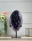 Deep Purple Amethyst Geode on Metal Stand from Uruguay - MWS2756