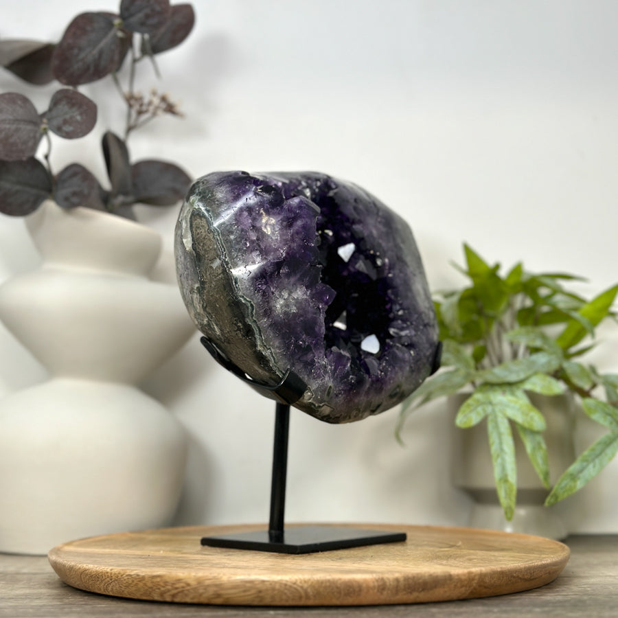 Top Quality Natural amethyst Geode on Stand - MWS3071