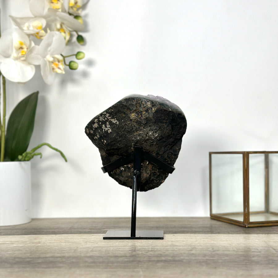 Deep Purple Amethyst Cluster With Metal Stand - MWS2723
